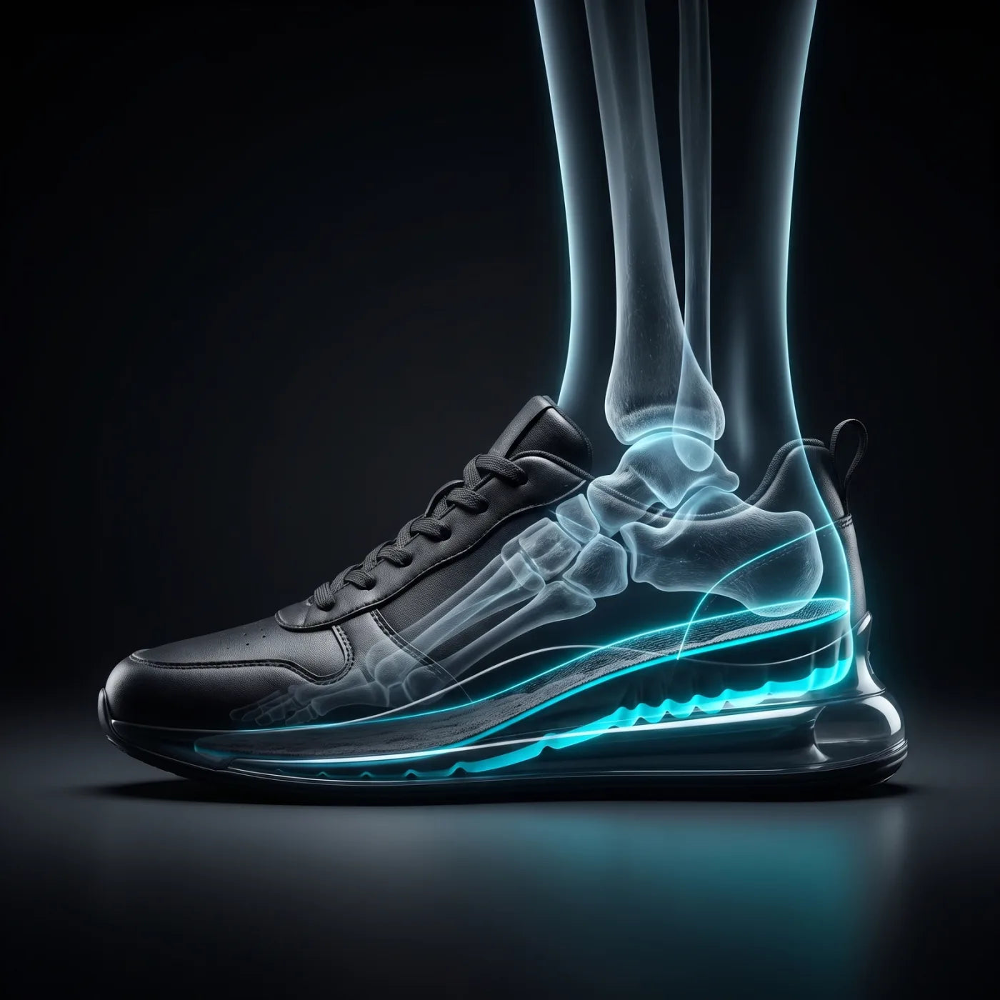X-ray view of a shoe with the ExtraCM insole inside